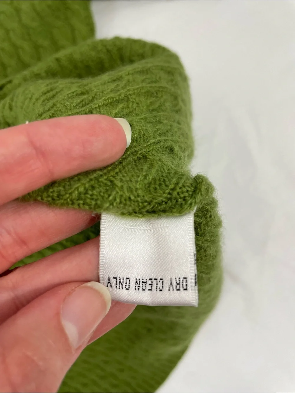Talbots 100% Cashmere Cable Knit Turtleneck Sweater Green Medium Soft Luxury - Picture 8 of 11
